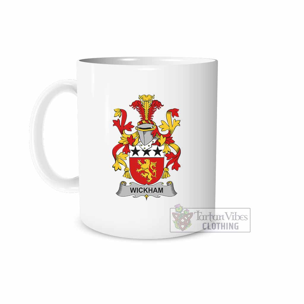 Wickham Irish Clan Coat of Arms Ceramic Mug White - 2D-tartanvibesclothing