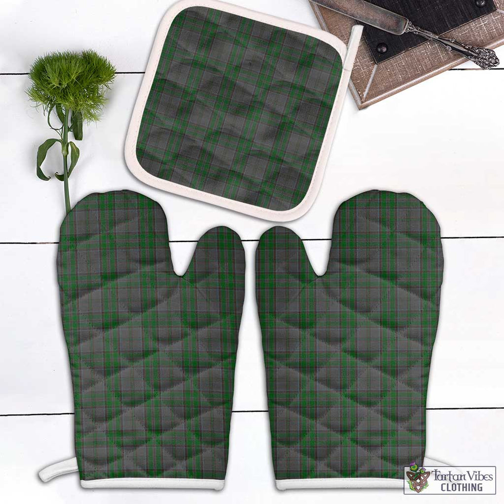 Wicklow County Ireland Tartan Combo Oven Mitt & Pot-Holder Combo 2 Oven Mitt & 1 Pot-Holder Black - Tartan Vibes Clothing