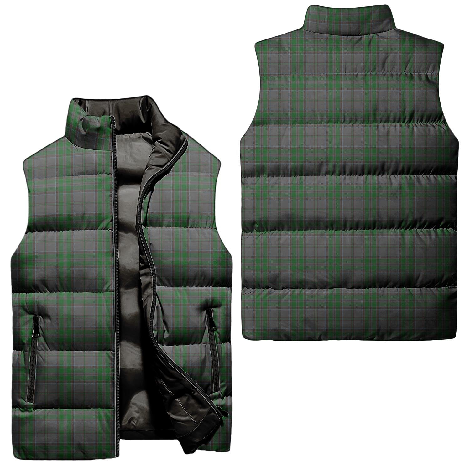 Wicklow County Ireland Tartan Sleeveless Puffer Jacket Unisex - Tartanvibesclothing