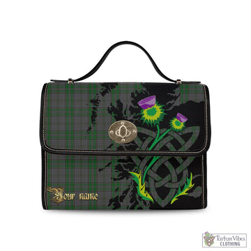 Wicklow County Ireland Tartan Waterproof Canvas Bag with Scotland Map and Thistle Celtic Accents