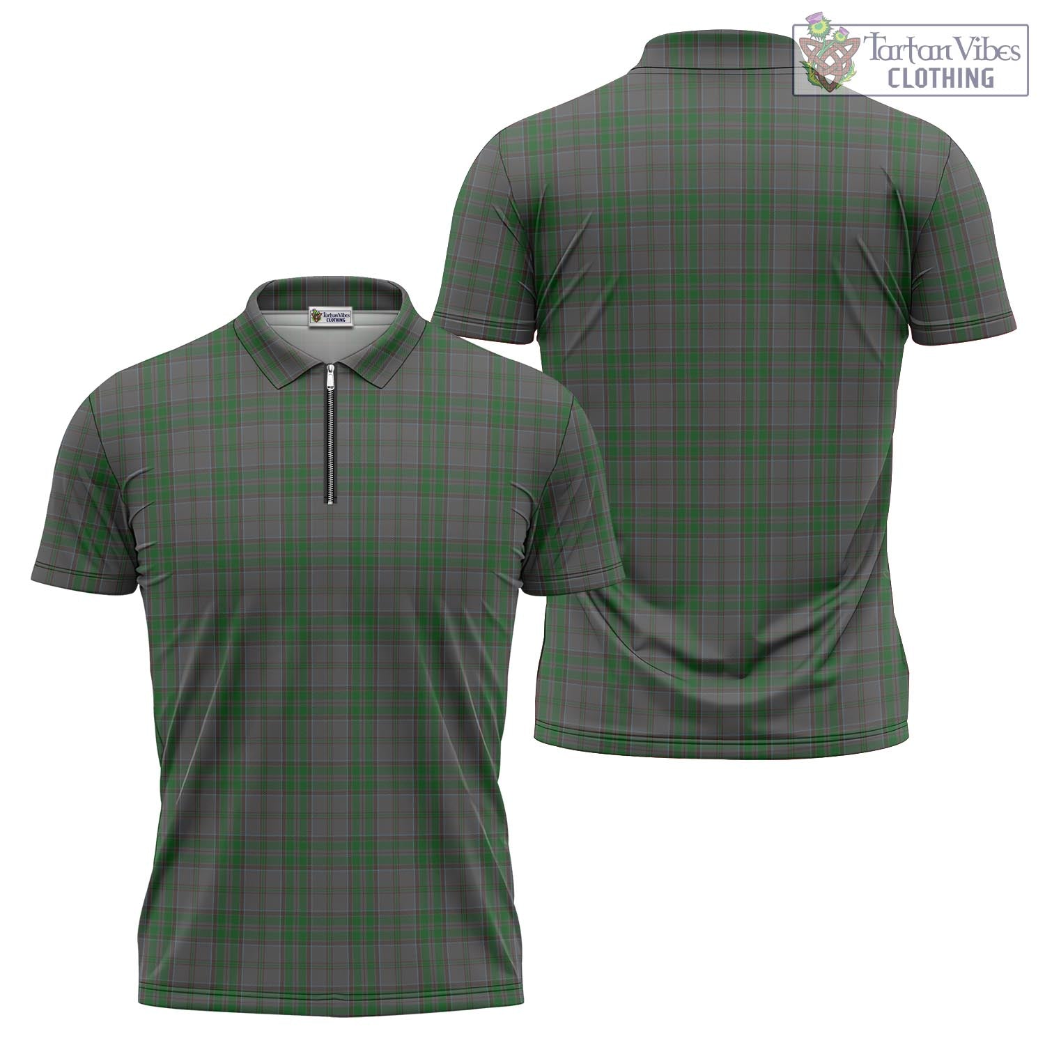 Wicklow County Ireland Tartan Zipper Polo Shirt Unisex - Tartan Vibes Clothing