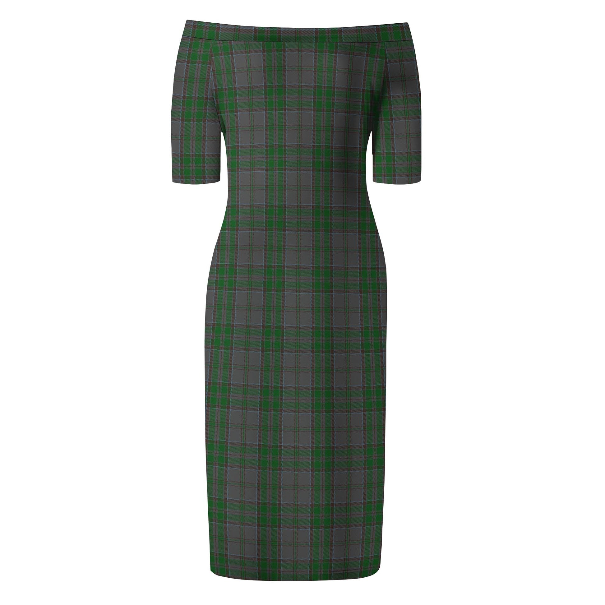 Wicklow County Ireland Tartan Off Shoulder Lady Dress - Tartanvibesclothing