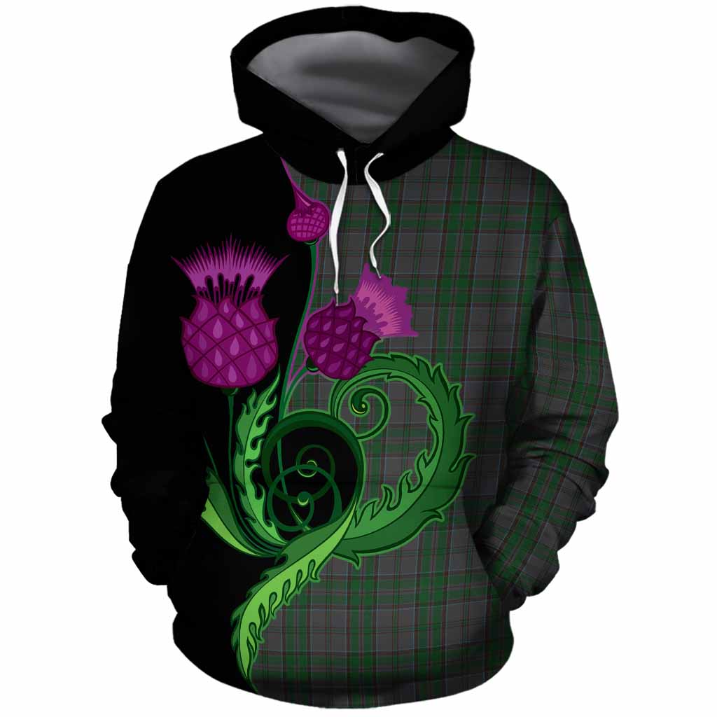 Wicklow County Ireland Tartan Cotton Hoodie Traditional Scottish Thistle
