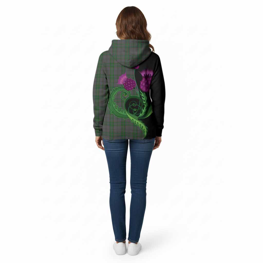 Wicklow County Ireland Tartan Cotton Hoodie Traditional Scottish Thistle