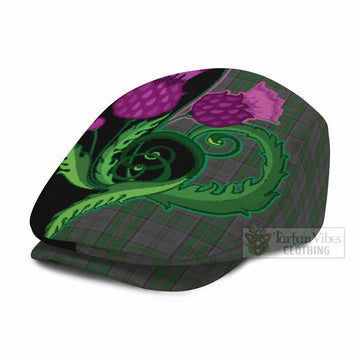 Wicklow County Ireland Tartan Flat Cap, Jeff Cap Traditional Scottish Thistle