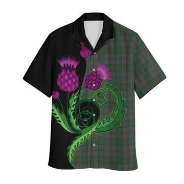 Wicklow County Ireland Tartan Hawaiian Shirt Traditional Scottish Thistle