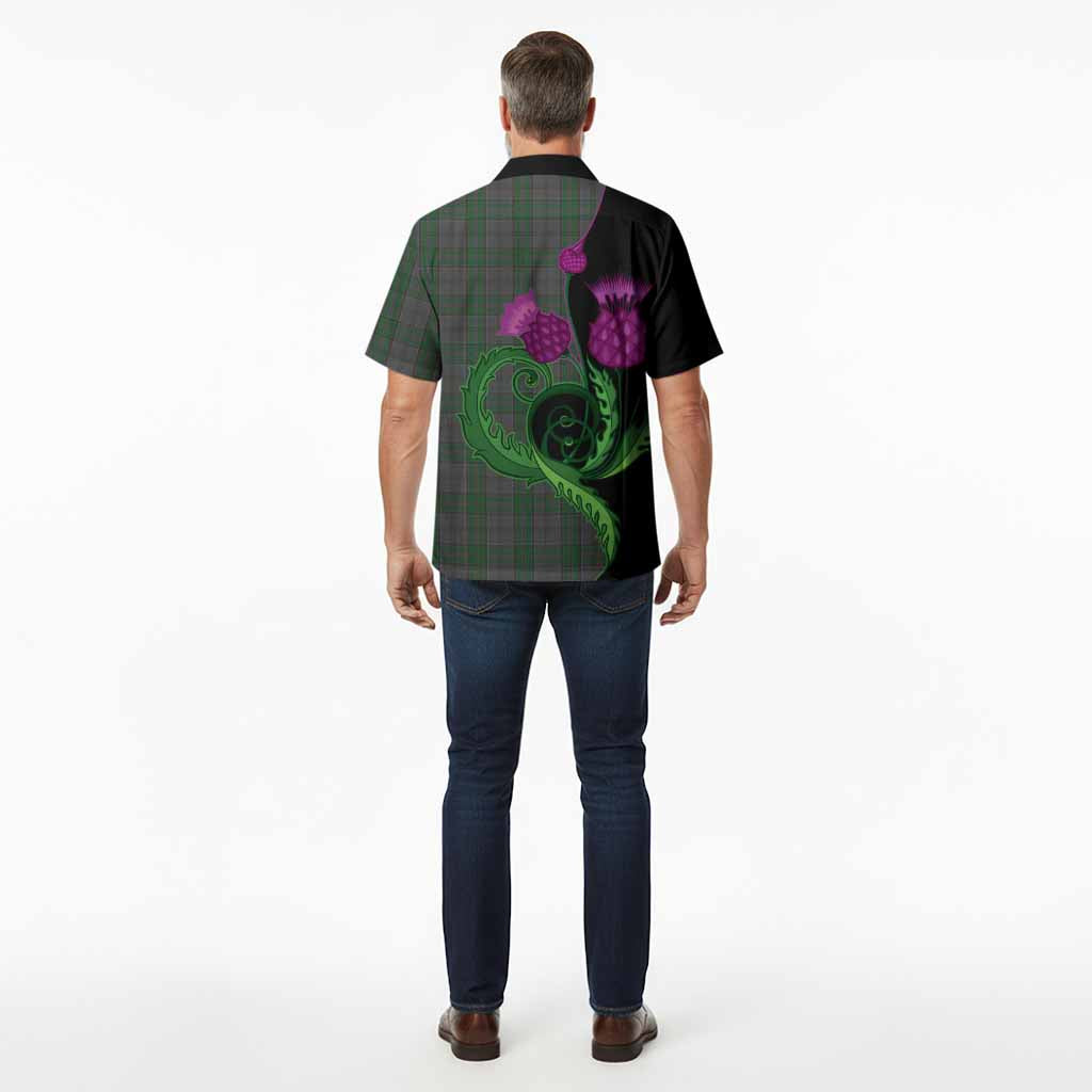 Wicklow County Ireland Tartan Hawaiian Shirt Traditional Scottish Thistle