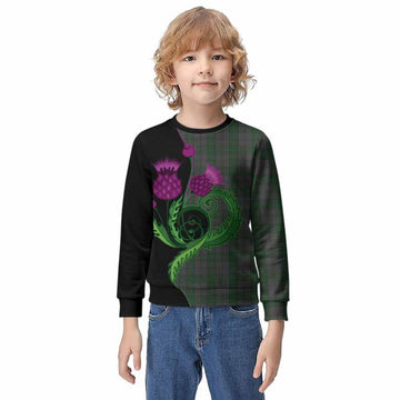 Wicklow County Ireland Tartan Kid Knitted Sweatshirt Traditional Scottish Thistle