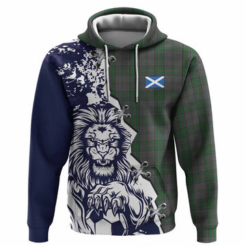 Wicklow County Ireland Tartan Scottish Hoodie Angry Lion With Soccer Ball Style