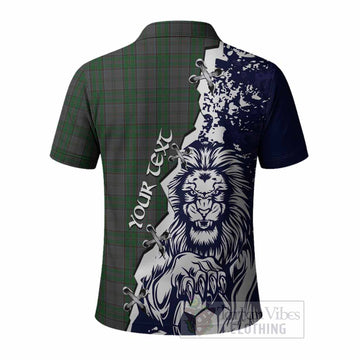 Wicklow County Ireland Tartan Scottish Polo Shirt Angry Lion With Soccer Ball Style