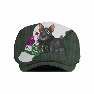 Wicklow Scottish Terrier Tartan Flat Cap, Jeff Cap Thistle Heritage Art