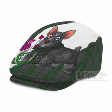 Wicklow Scottish Terrier Tartan Flat Cap, Jeff Cap Thistle Heritage Art