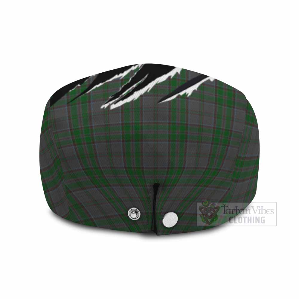 Wicklow Tartan Loch Ness Monster Flat Cap, Jeff Cap Celtic Knot Nessie Art