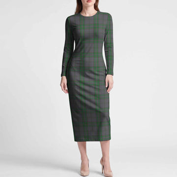 Wicklow Tartan Long Sleeve Bodycon Midi Dress