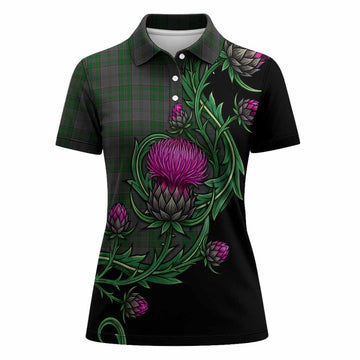 Wicklow Tartan Women Polo Shirt Resilient Scottish Thistle