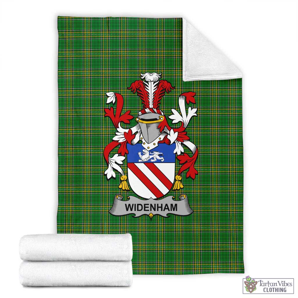 Widenham Irish Clan Tartan Blanket with Coat of Arms X-Large 59 x 79 inches 150 x 200 cm - Tartan Vibes Clothing