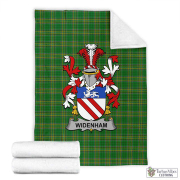 Widenham Irish Clan Tartan Blanket with Coat of Arms X-Large 59 x 79 inches 150 x 200 cm - Tartan Vibes Clothing