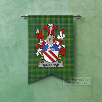 Widenham Irish Clan Tartan Gonfalon, Tartan Banner with Coat of Arms