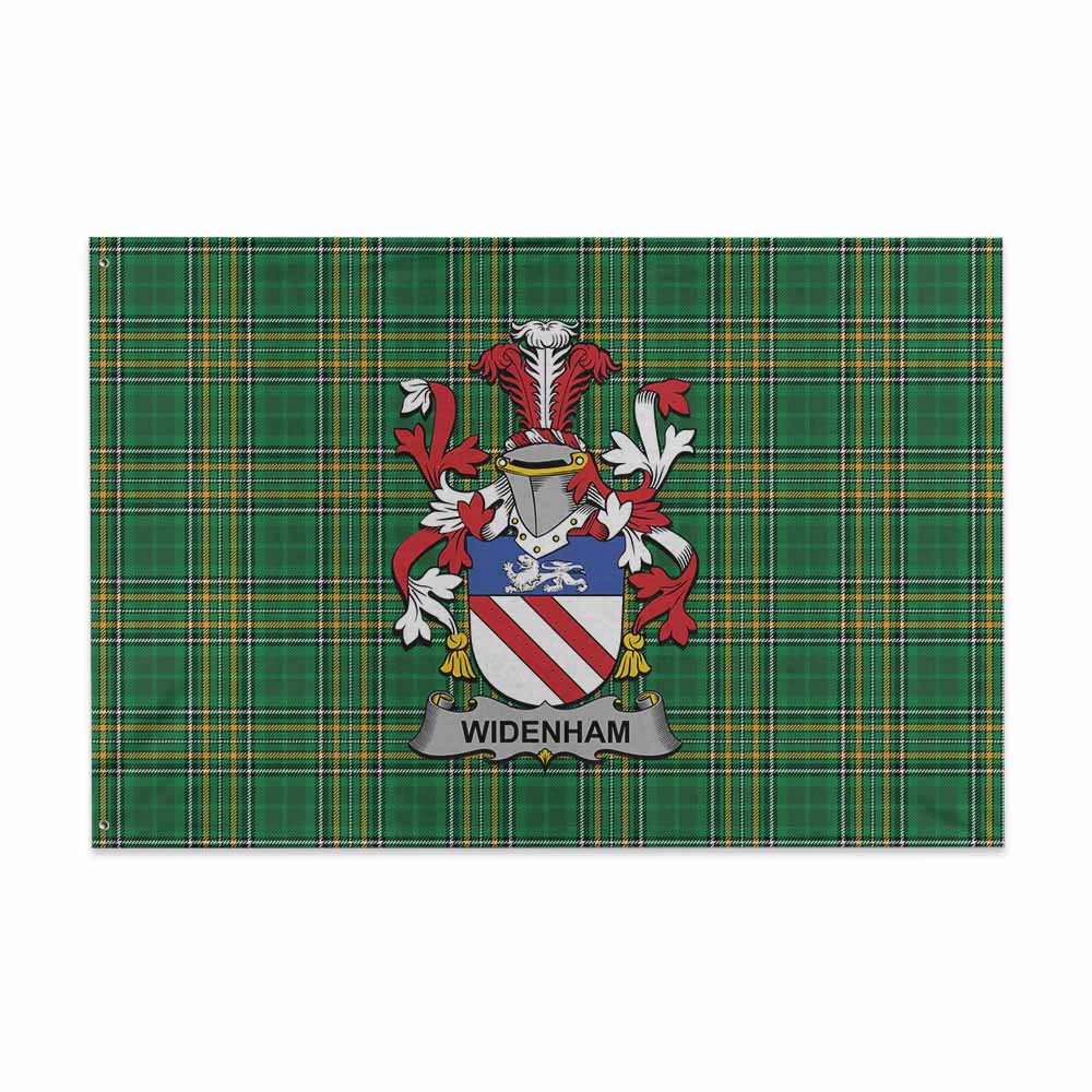 Tartan Vibes Clothing Widenham Irish Clan Tartan House Flag with Coat of Arms