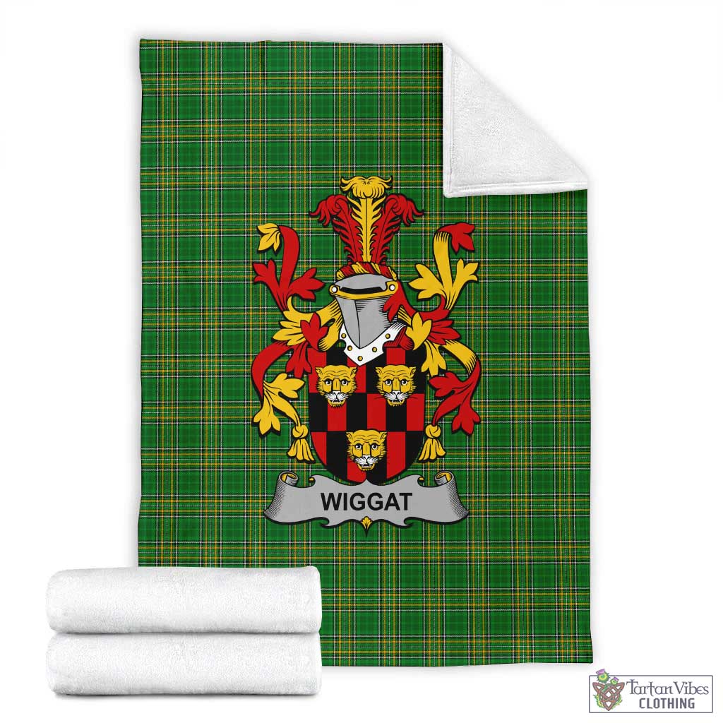 Wiggat Irish Clan Tartan Blanket with Coat of Arms X-Large 59 x 79 inches 150 x 200 cm - Tartan Vibes Clothing