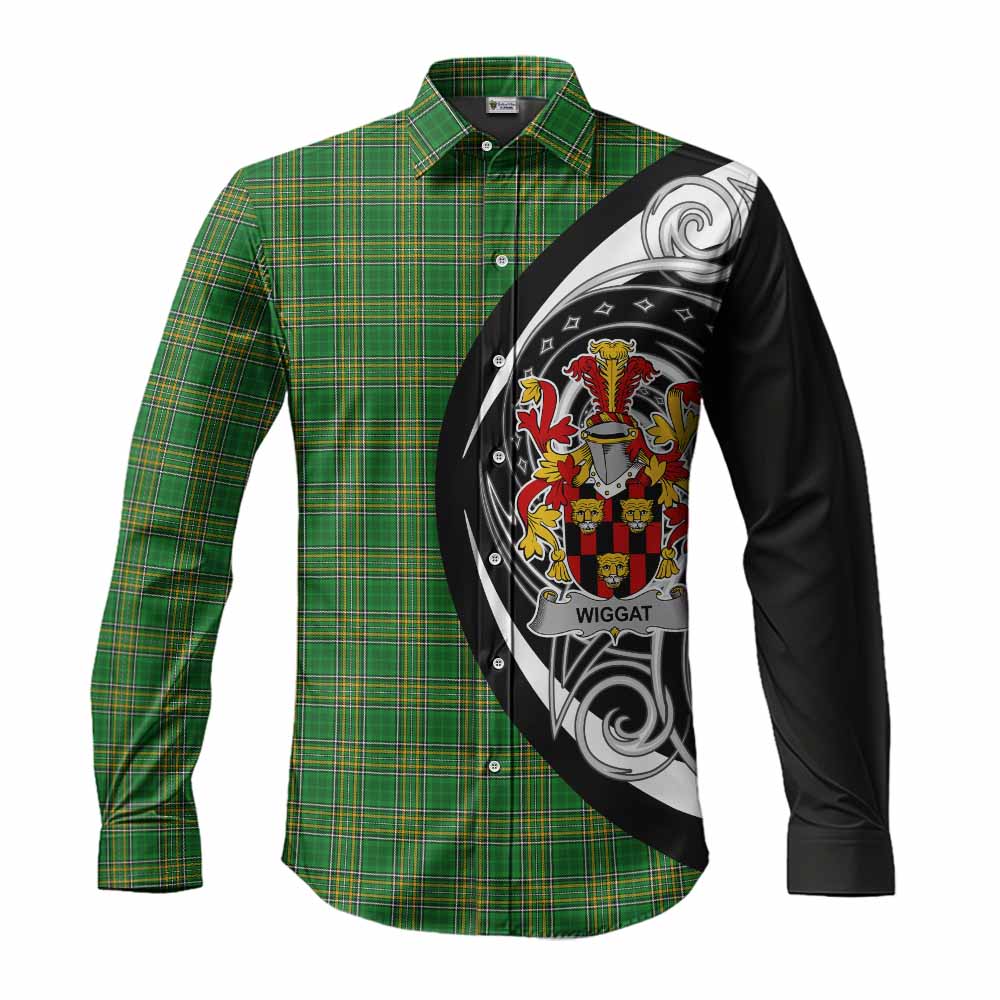 Tartan Vibes Clothing Wiggat Irish Clan Long Sleeve Button Shirt Celtic Circle Style
