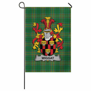 Wiggat Irish Clan Tartan Garden Flag with Coat of Arms