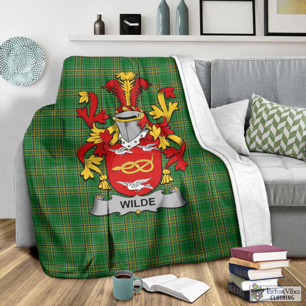 Wilde Irish Clan Tartan Blanket with Coat of Arms - Tartan Vibes Clothing