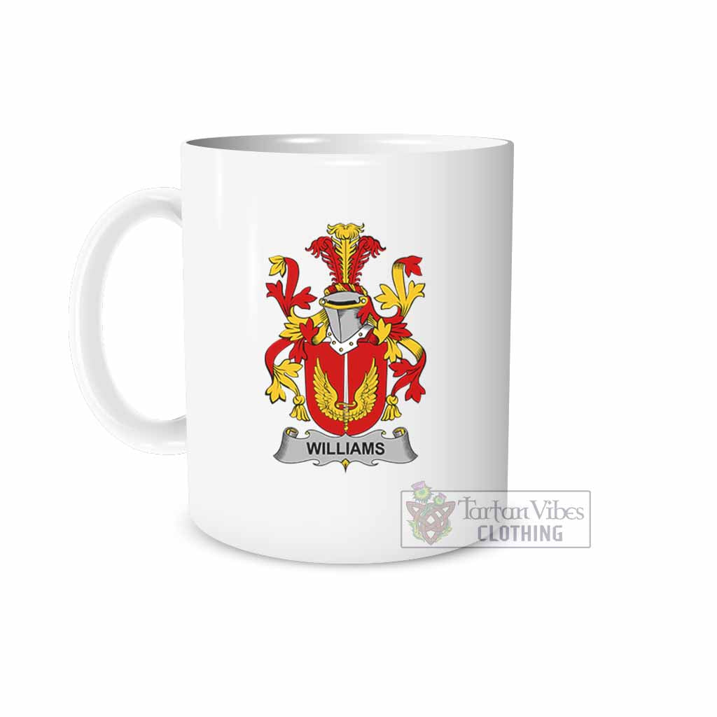 Williams Irish Clan Coat of Arms Ceramic Mug White - 2D-tartanvibesclothing