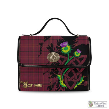 Williams of Wales Tartan Waterproof Canvas Bag with Scotland Map and Thistle Celtic Accents