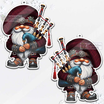Williams of Wales Tartan Bagpiper Gnome Christmas Ornament