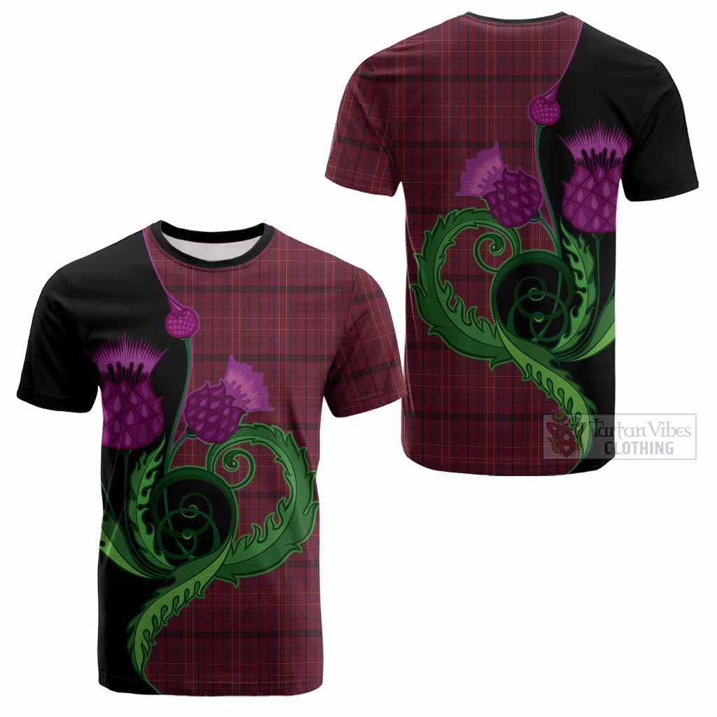 Williams of Wales Tartan Cotton T-shirt Traditional Scottish Thistle