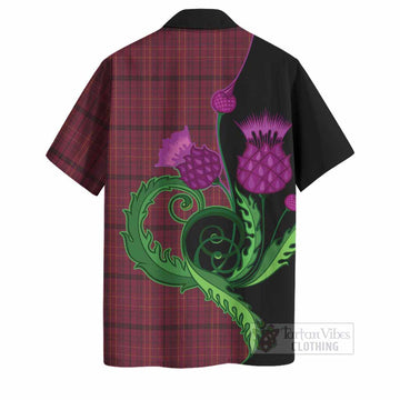 Williams of Wales Tartan Hawaiian Shirt Traditional Scottish Thistle