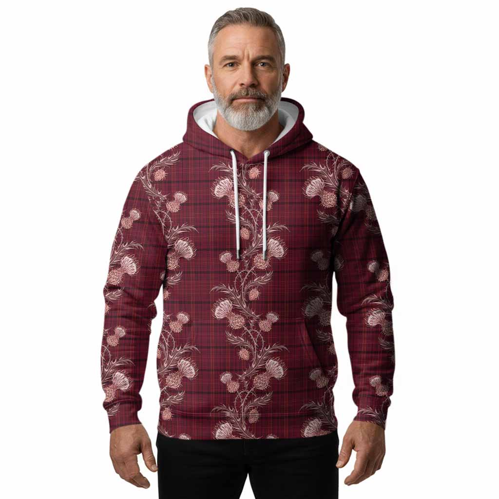 Williams of Wales Tartan Hoodie Seamless Scottish Thistle Flowers