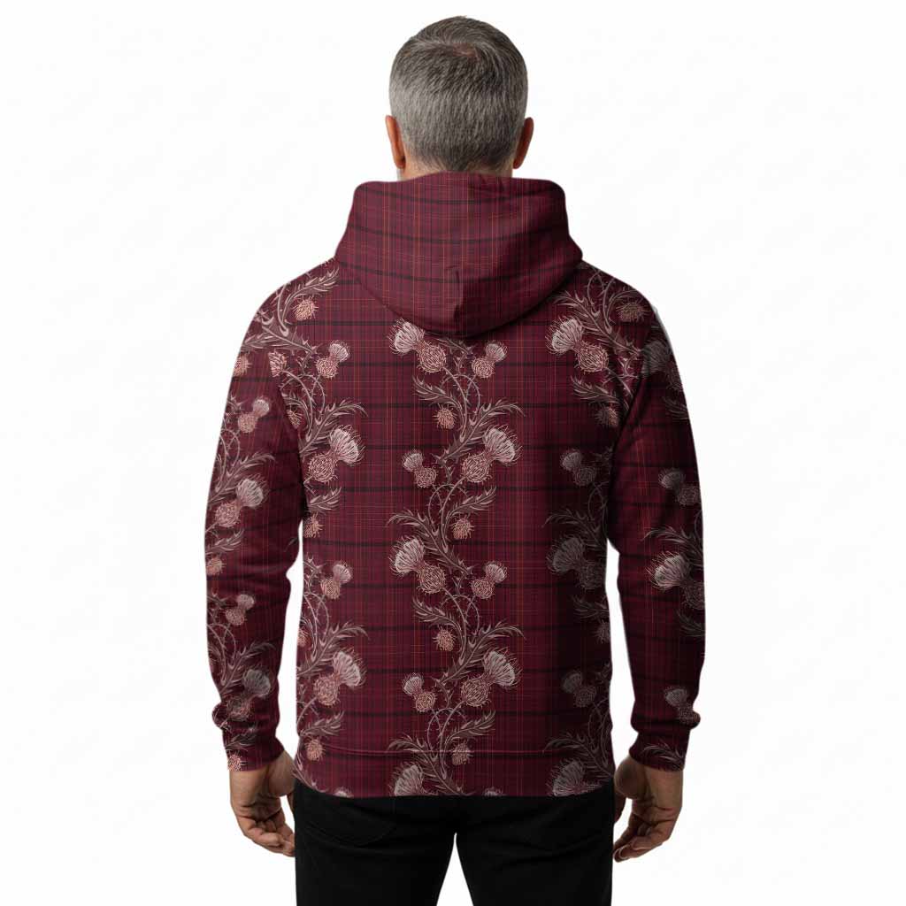 Williams of Wales Tartan Hoodie Seamless Scottish Thistle Flowers