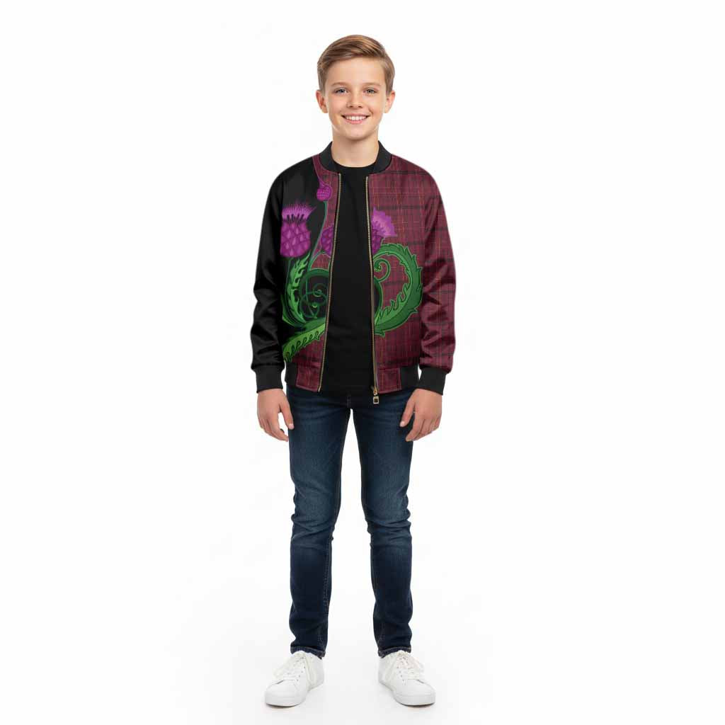 Williams of Wales Tartan Kid Bomber Jacket Traditional Scottish Thistle