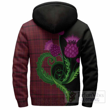 Williams of Wales Tartan Sherpa Hoodie Traditional Scottish Thistle