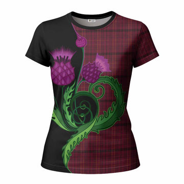 Williams of Wales Tartan Women T shirt Traditional Scottish Thistle