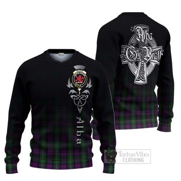 Tartan Vibes Clothing Wilson Tartan Knitted Sweater Featuring Alba Gu Brath Family Crest Celtic Inspired