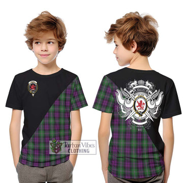 Wilson Tartan Kid T-Shirt with Family Crest and Military Logo Style Youth XL Size14 - Tartanvibesclothing Shop