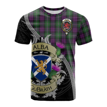 Wilson Tartan Family Crest Cotton T-shirt Lion Rampant Royal Thistle Shield Celtic Inspired