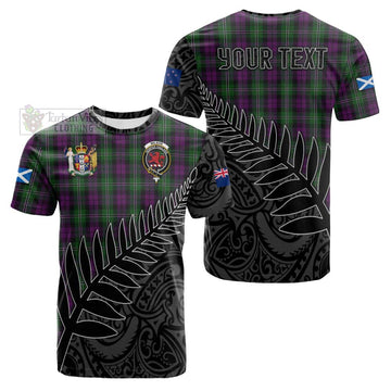 Tartan Vibes Clothing Wilson Crest Tartan Cotton T-shirt with New Zealand Silver Fern Half Style