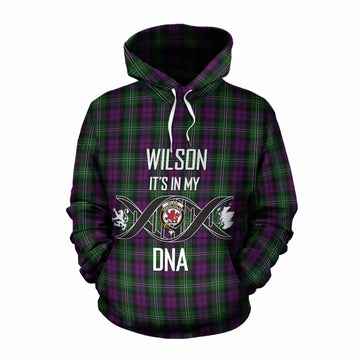 Tartan Vibes Clothing Wilson Tartan Cotton Hoodie with Family Crest DNA In Me Style