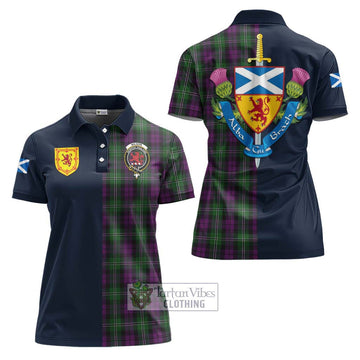 Tartan Vibes Clothing Wilson Tartan Women's Polo Shirt with Scottish Lion Royal Arm Half Style