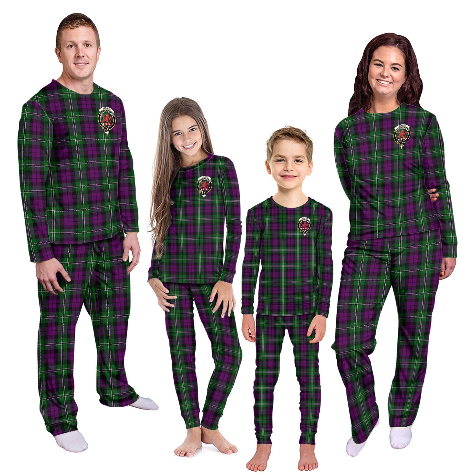 Wilson Tartan Pajamas Family Set with Family Crest - Tartanvibesclothing