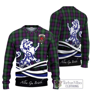 Wilson Tartan Knitted Sweater with Alba Gu Brath Regal Lion Emblem Unisex - Tartanvibesclothing Shop