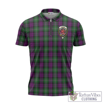 Tartan Vibes Clothing Wilson Tartan Zipper Polo Shirt with Family Crest