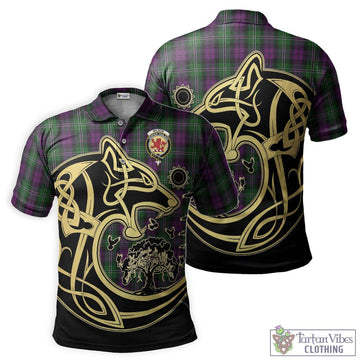 Wilson Tartan Polo Shirt with Family Crest Celtic Wolf Style Kid - Tartanvibesclothing Shop