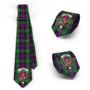 Wilson Tartan Classic Necktie with Family Crest