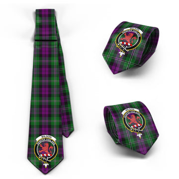 Wilson Tartan Classic Necktie with Family Crest Necktie One Size - Tartan Vibes Clothing
