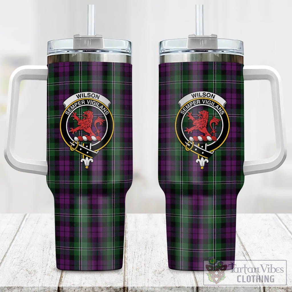 Tartan Vibes Clothing Wilson Tartan and Family Crest Tumbler with Handle